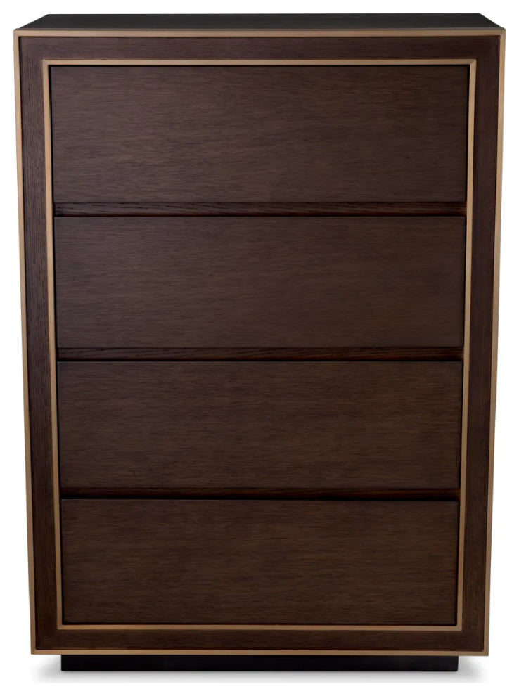 Brown Oak 4-Drawer Dresser, Eichholtz Camelot