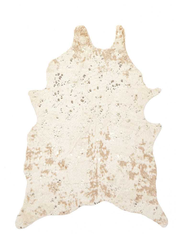 Nuloom Animal Print Macchiato Faux Cowhide Area Rug, Gold 5'x6'7"