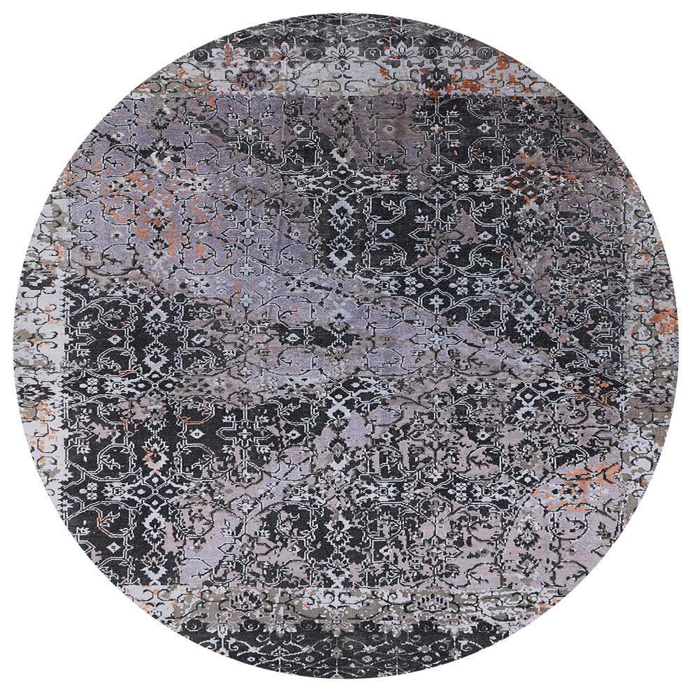 Ahgly Company Indoor Round Mid-Century Modern Area Rugs, 6' Round
