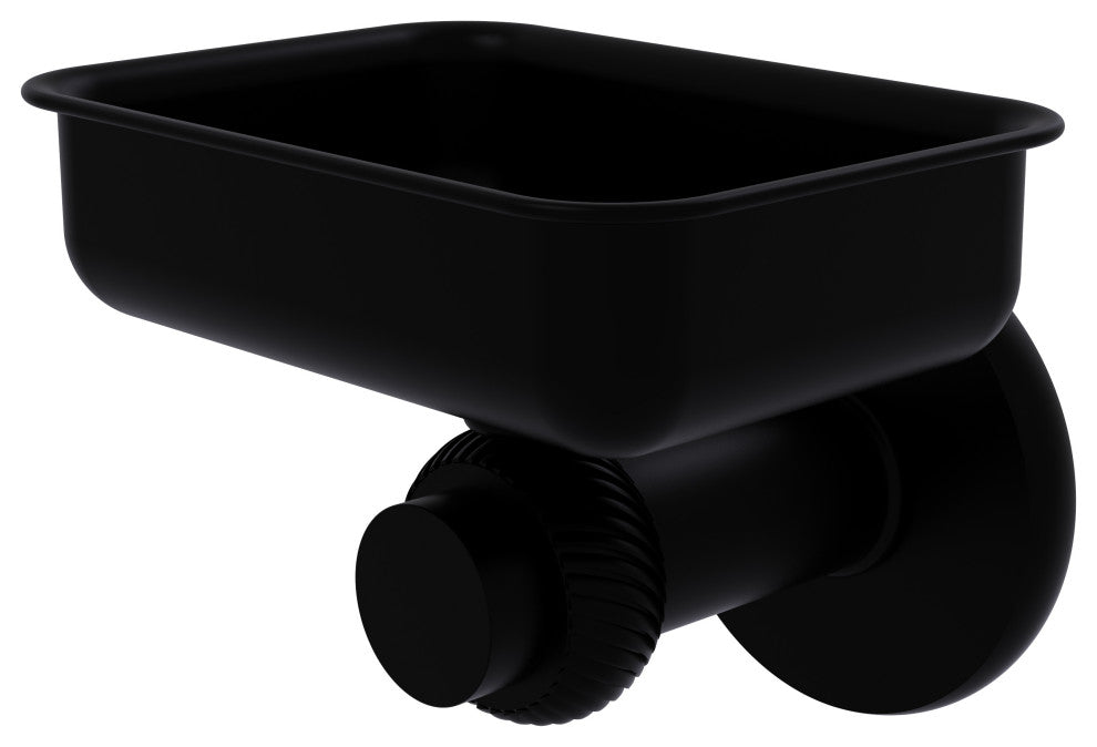 Mercury Wall Mounted Soap Dish with Twisted Accents, Matte Black