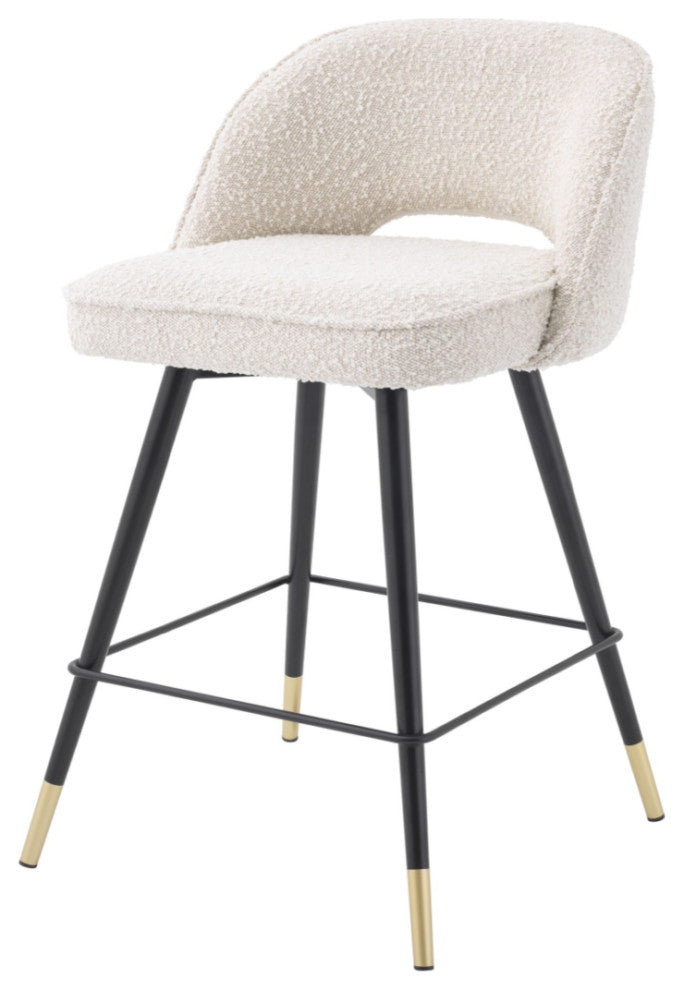 BouclÃ© Cream Counter Armless Stool (Set of 2) | Eichholtz Cliff, Cream