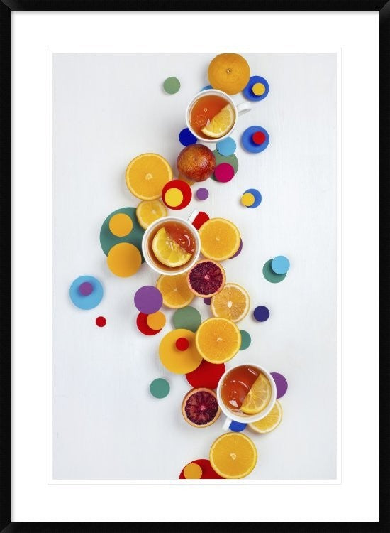 "Suprematic Teatime" Framed Digital Print by Dina Belenko, 28"x38"