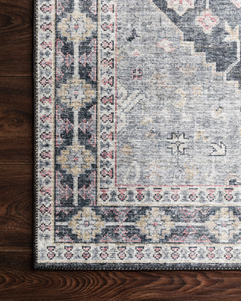 Loloi II Skye Area Rug, Charcoal/Multi, 8'0"x8'0" Round
