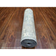 Light Gray Pure Wool Hand Knotted Fine Peshawar Runner Oriental Rug, 2'6"x9'9"