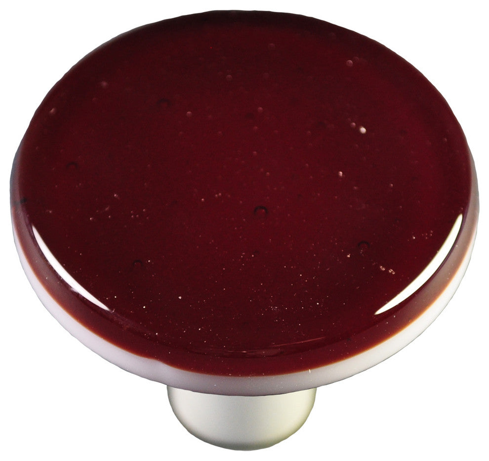 Garnet Red Knob Round, Black Post