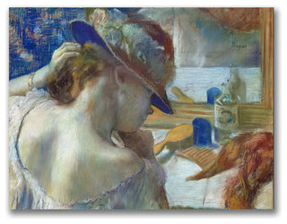 'In Front of the Mirror' Canvas Art by Edgar Degas