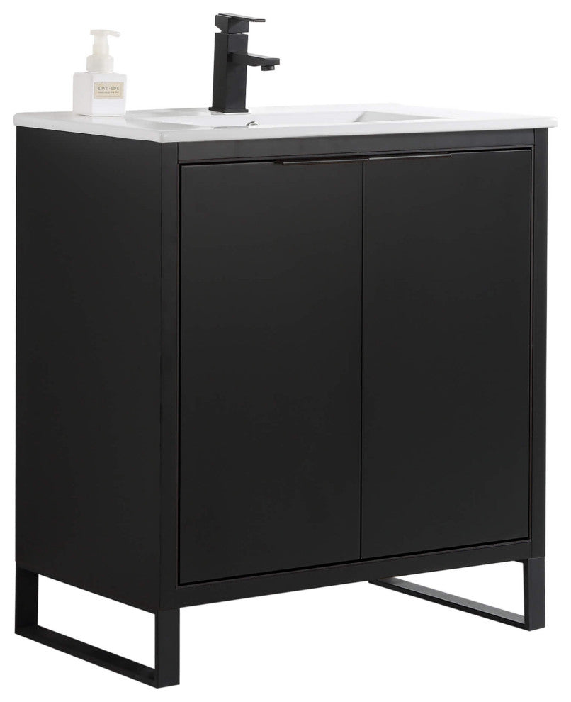 Fine Fixtures Opulence Collection Bathroom Vanity with White Ceramic Sink