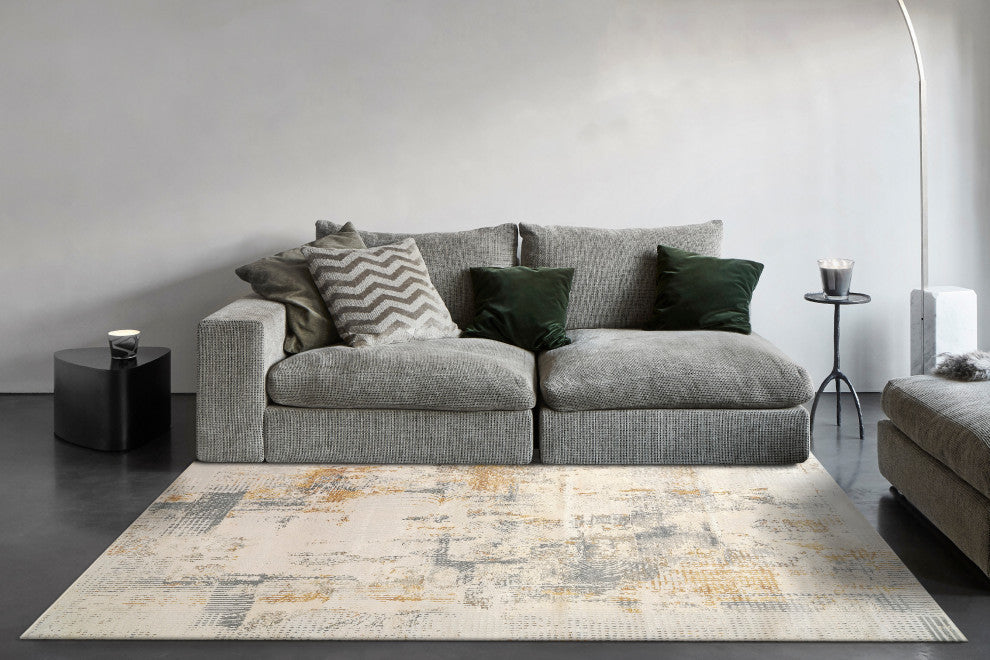 Dynamic Rugs Elixir Polyester Area Rug 5167-897 Taupe/Gray/Navy/Gold, 6x9