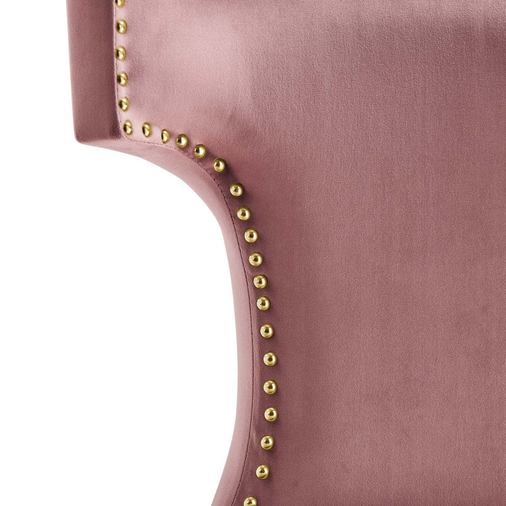 Curve Performance Velvet Dining Chairs, Set of 2, Dusty Rose