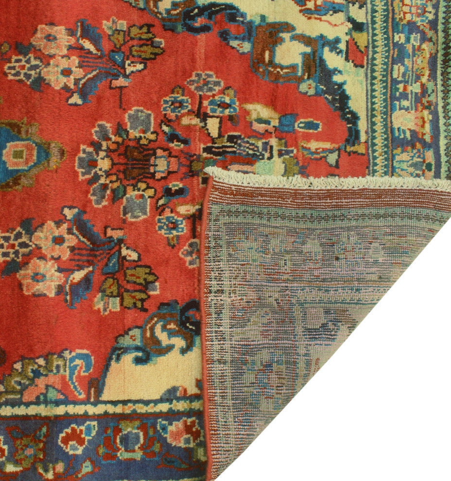 Fine Vintage Distressed Kyleigh Red/Blue Runner, 3'7x10'11