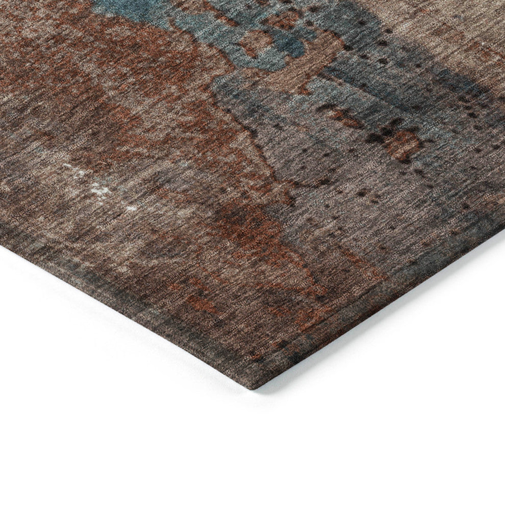 Machine Washable Indoor/Outdoor Chantille ACN1870 Orange 8' x 10' Rug