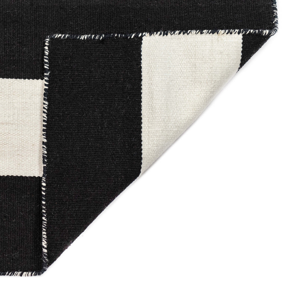 Sorrento Rugby Stripe Indoor/Outdoor Rug, Black, 8' Square
