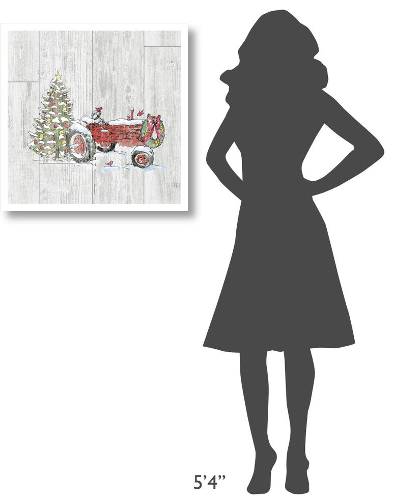 "Country Christmas III no Words on White Wood" Print by Anne Tavoletti, 26"x26"