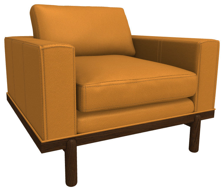 Cantor Leather Chair, Finish Shown: Pumpernickel, Leather Shown: Saffron