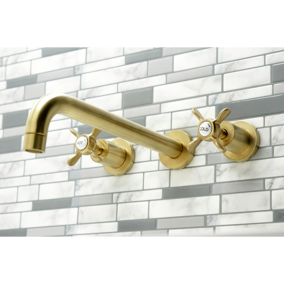 KS8057BEX Wall Mount Tub Faucet, Brushed Brass