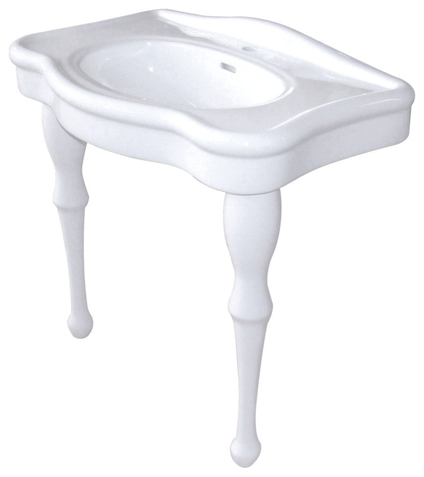 Fauceture VPB5321 32" Basin Console for Mono Mount with Pedestal, White