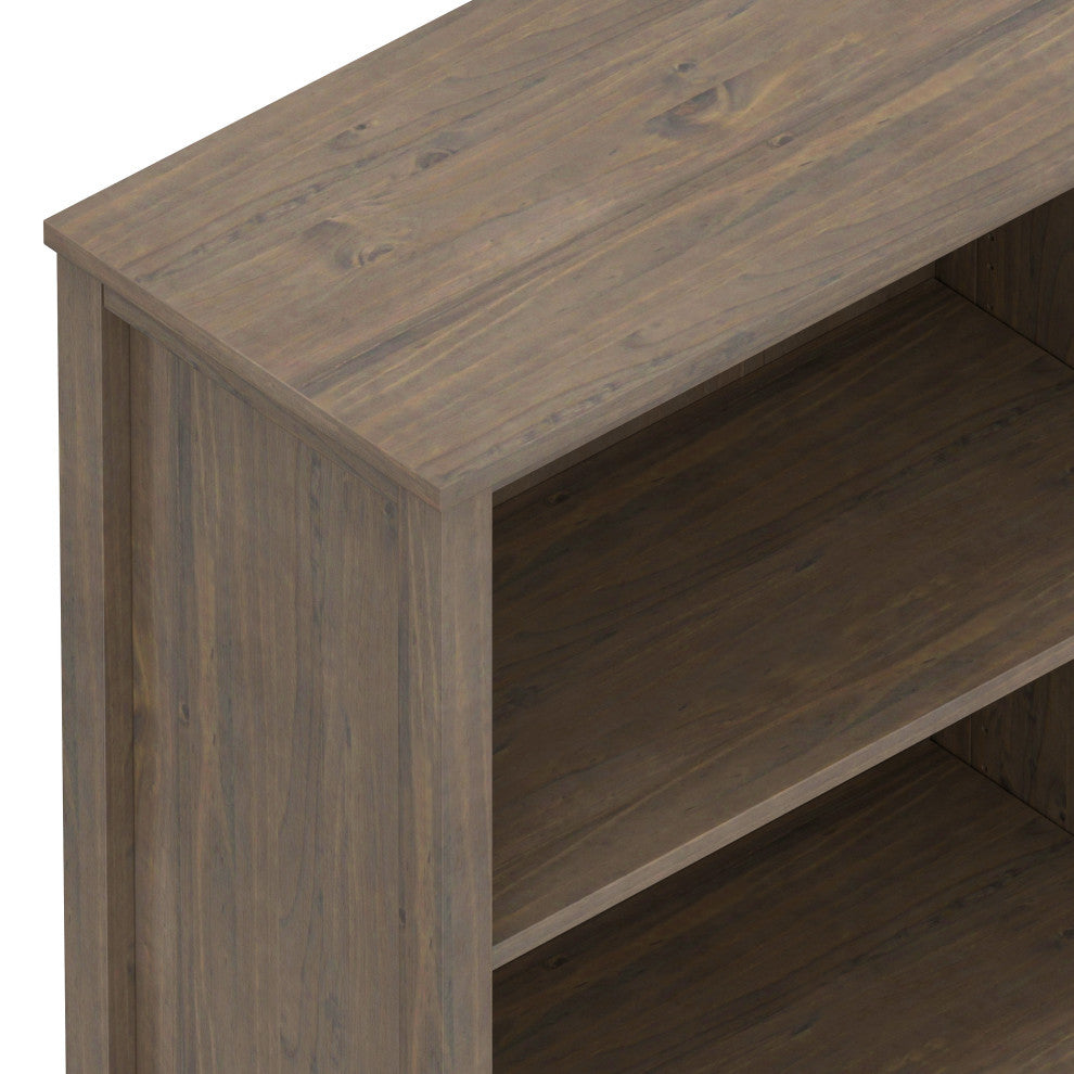 Ela Solid Wood Bookcase, Smoky Brown