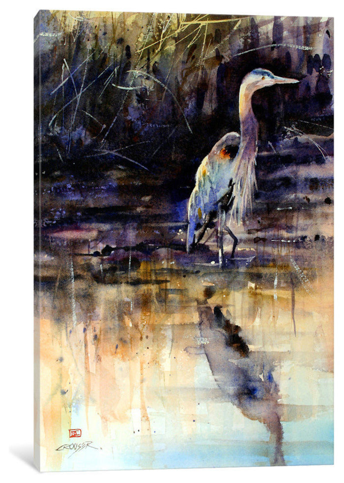 "Heron" by Dean Crouser, 18x12x1.5"