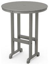Polywood 36" Round Farmhouse Bar Table, Slate Gray