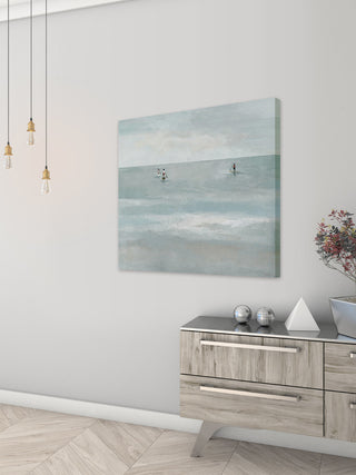 "Paddle Boarding" Painting Print on Wrapped Canvas, 48"x48"