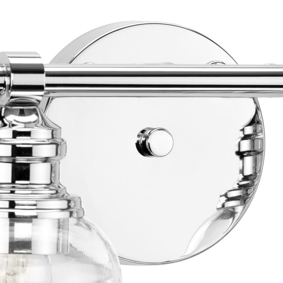 Ambrose Collection 29" 4-Light Polished Chrome Clear Glass Bath Vanity Light