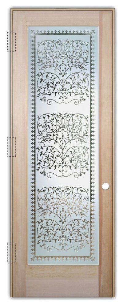 Pantry Door - Victorian Lace - Douglas Fir (stain grade) - 24" x 80" - Knob...
