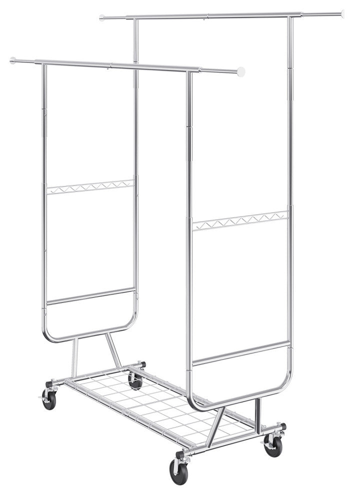 VEVOR Clothes Rack Heavy Duty Clothing Garment Rack Double Hanging Rod 600 lbs