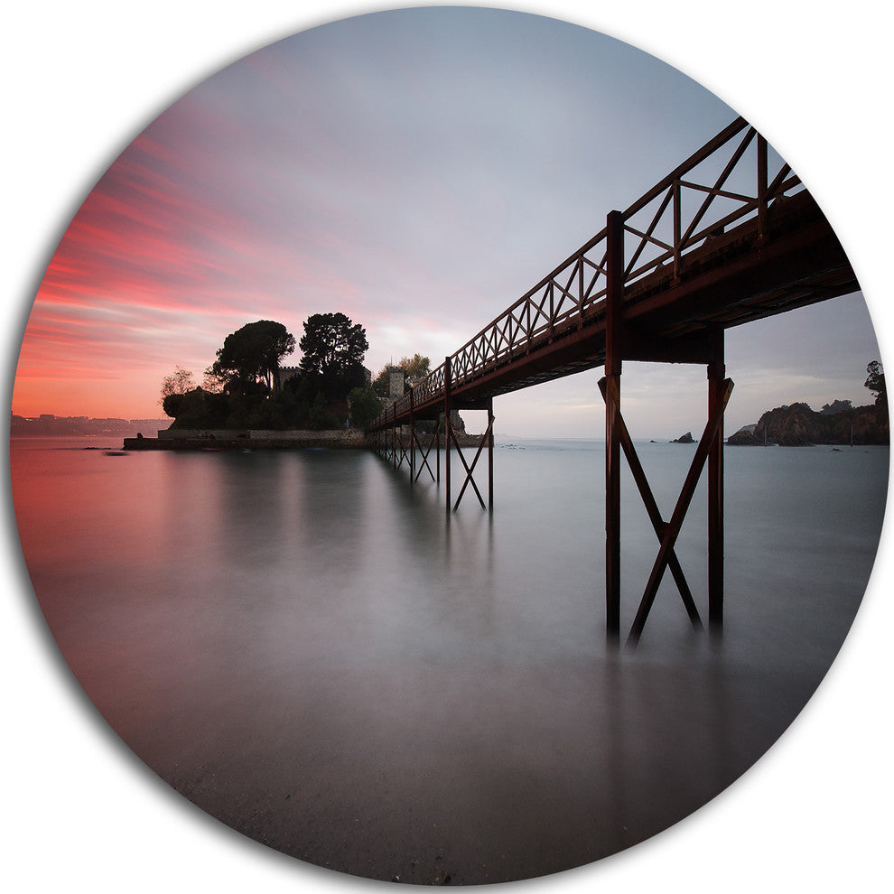 Santa Cruz Island Spain, Seashore Photo Disc Metal Artwork, 11"