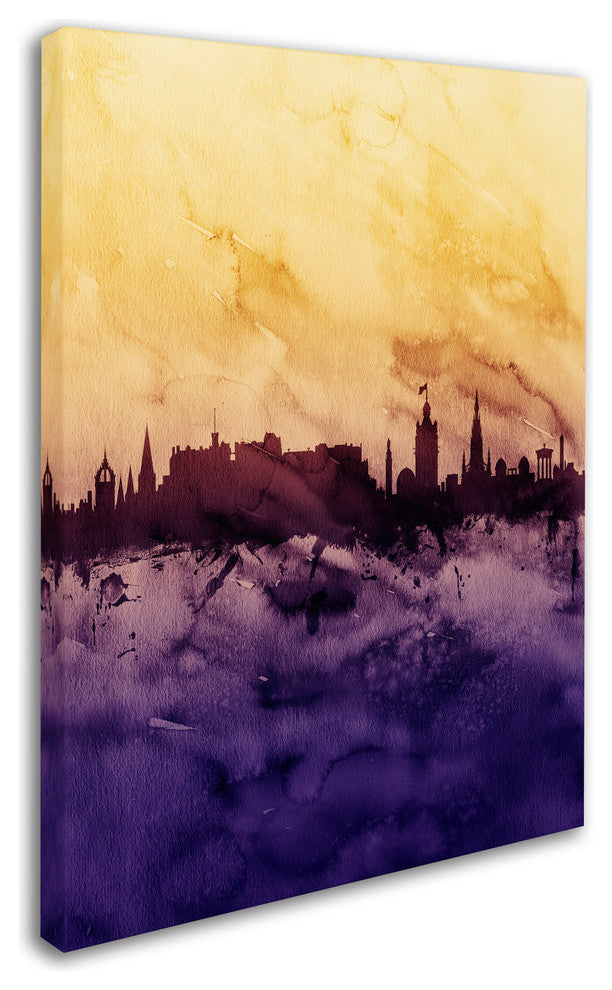 Michael Tompsett ''Edinburgh Skyline Tall Yellow'' Canvas Art, 18x24