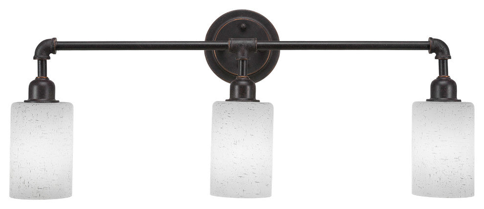Vintage 3 Light Bath Bar Shown In Dark Granite Finish With 4" White Muslin Glass