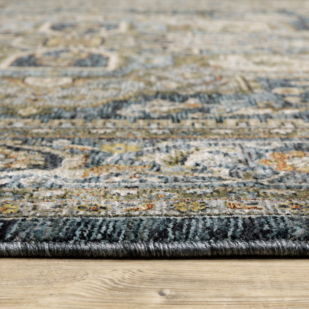 Augustus Center Medallion Indoor Area Rug, Blue, 7'10"x10'10"