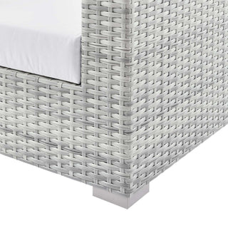 Convene Outdoor Patio Right-Arm Loveseat Light Gray White