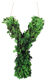Modern Home 12" Real Preserved Boxwood Monogram Wreath Letters - Y