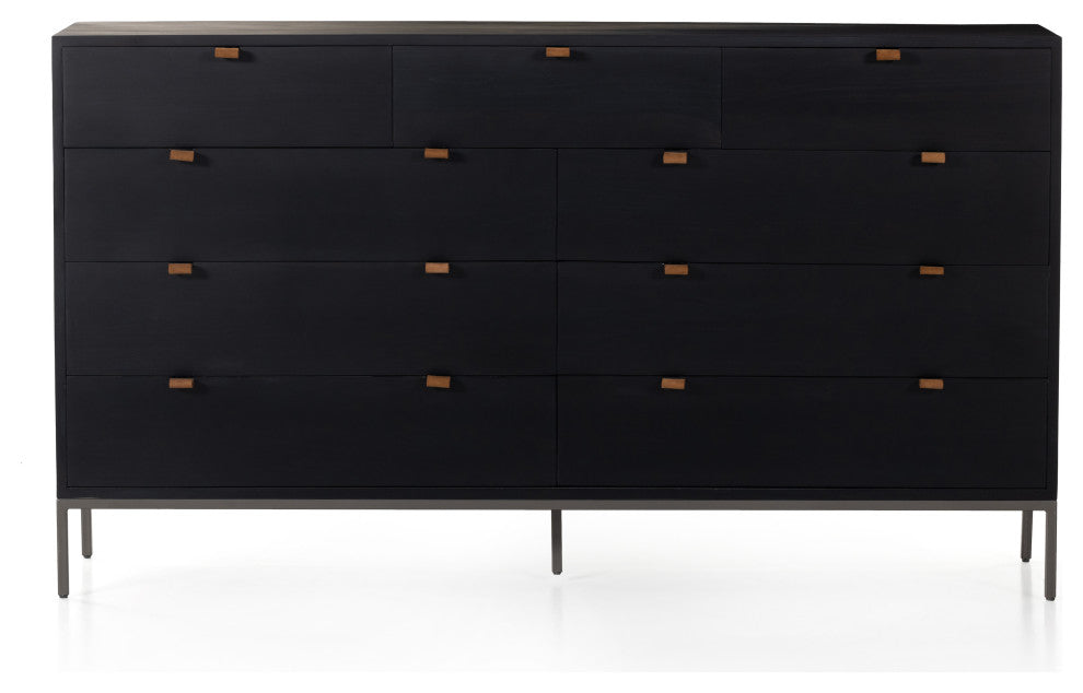 Trey 9 Drawer Dresser-Black Wash Poplar
