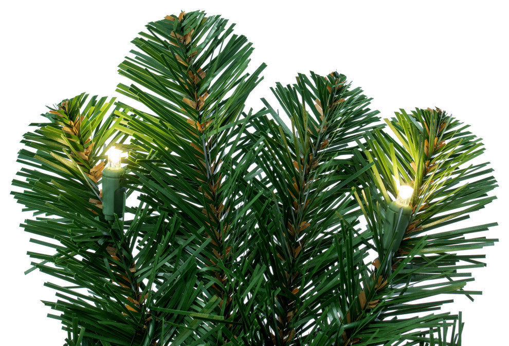 48" Oregon Fir Wreath Wa 150Led Wmwht