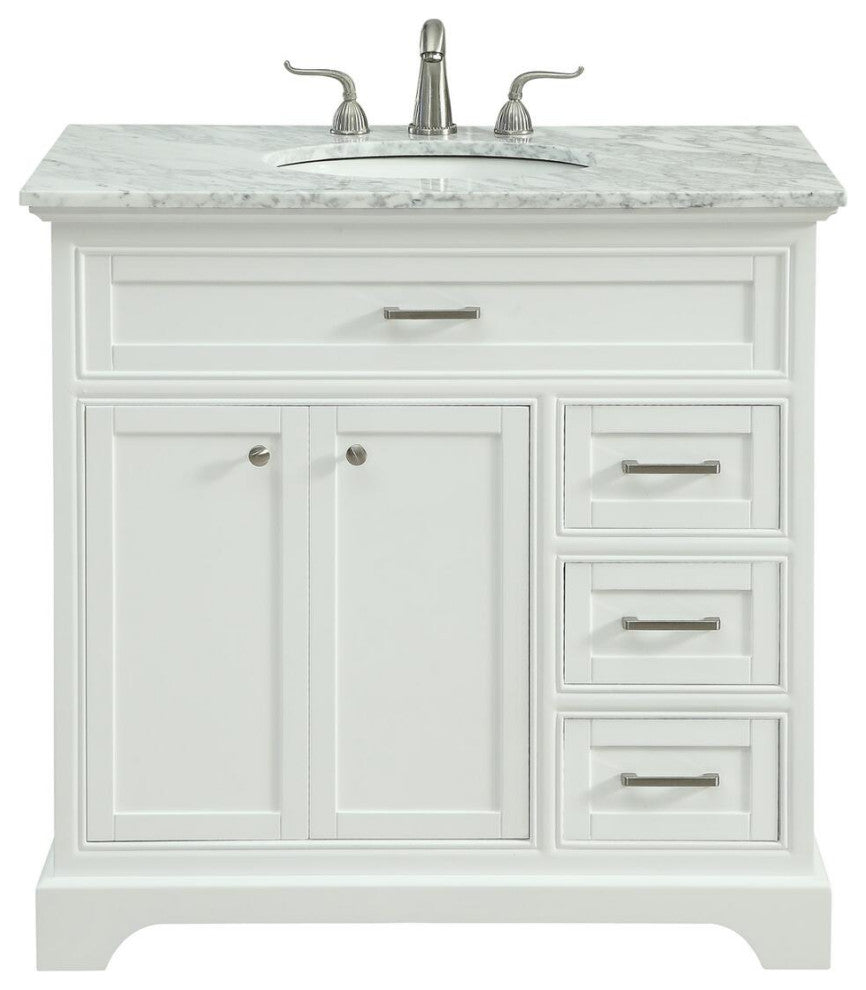 Elegant VF15036WH 36" Single Bathroom Vanity Set, White