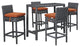 Modway Summon 5 Piece Outdoor Patio Sunbrella Pub Set, Canvas Tuscan