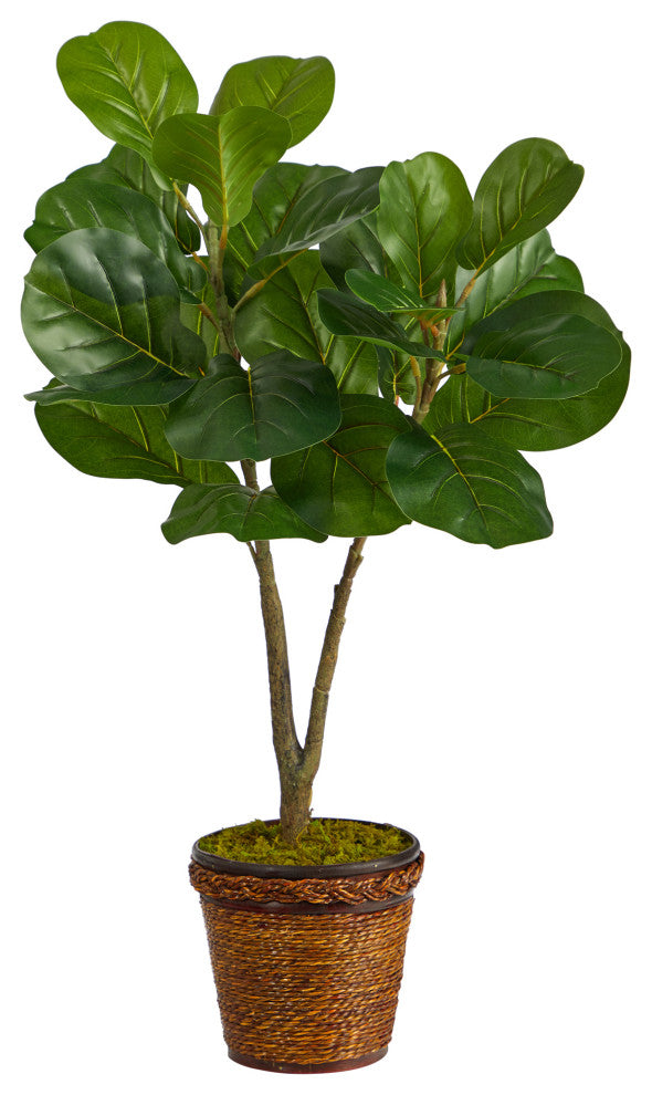 33" Fiddle Leaf Fig Artificial Tree, Basket