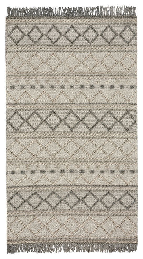 Darius Rectangle Hand Woven Area Rug, Fog, 8'x11'