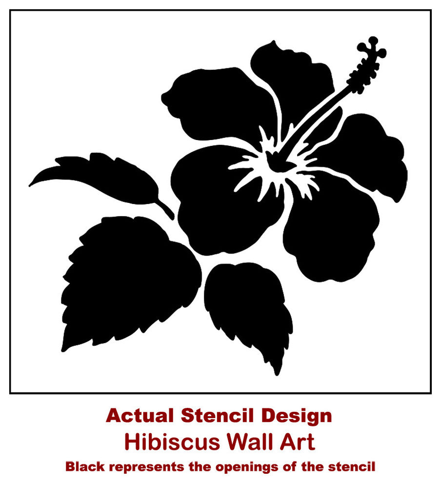 Hibiscus Wall Art Reusable Stencils For Trendy DIY Design, Large
