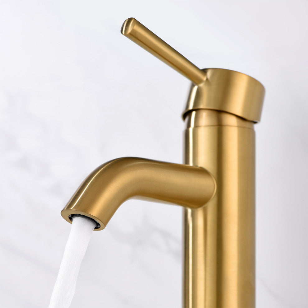 Luxier BSH03-S Single-Handle Bathroom Faucet with Drain, Brushed Gold