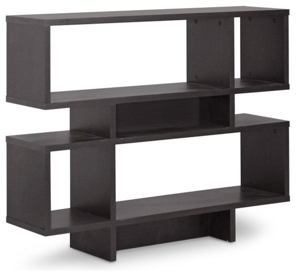 Baxton Studio Cassidy 4-Level Dark Brown Modern Bookshelf