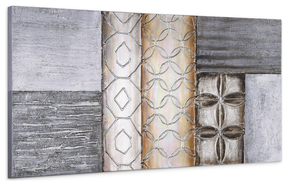 Stacked Abstract Wall Art Textured Metallic Hand Painted by Martin Edwards, Stacked 1