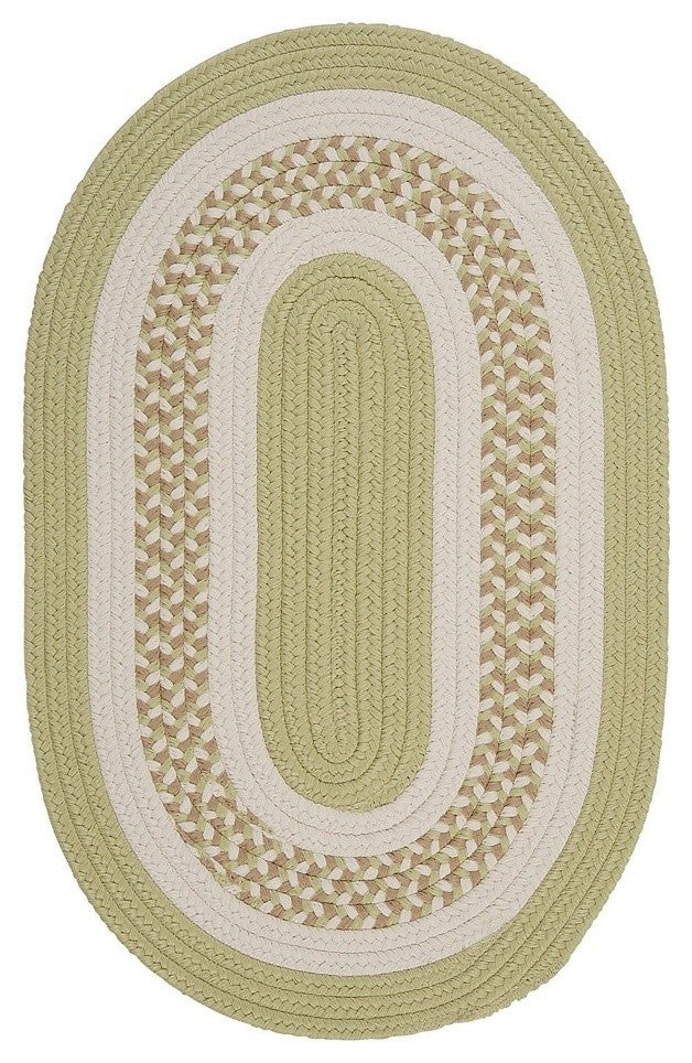 Colonial Mills Flowers Bay FB61 Light Green Indoor/Outdoor Area Rug, Oval 4'x6'
