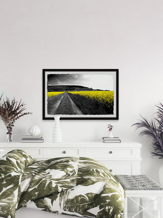 "Wild Yellow Fields" Framed Painting Print, 12x8