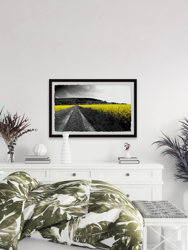 "Wild Yellow Fields" Framed Painting Print, 12x8