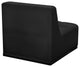 Relax Velvet Upholstered Armless Chair, Black