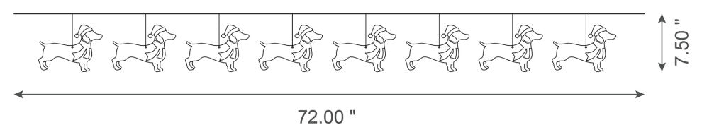 2pk 6'L Metal Christmas Dog Garland