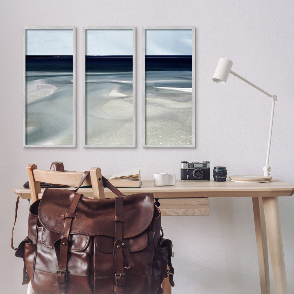 Shallow Tide Nautical Beach Abstract Landscape Deep Blue,10 x 24