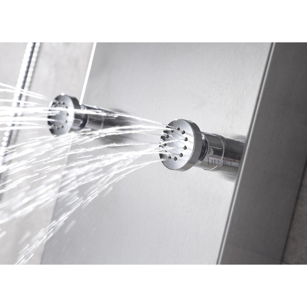 Luxier 61" Shower Panel System With Rainfall Waterfall Shower Head Hand Shower